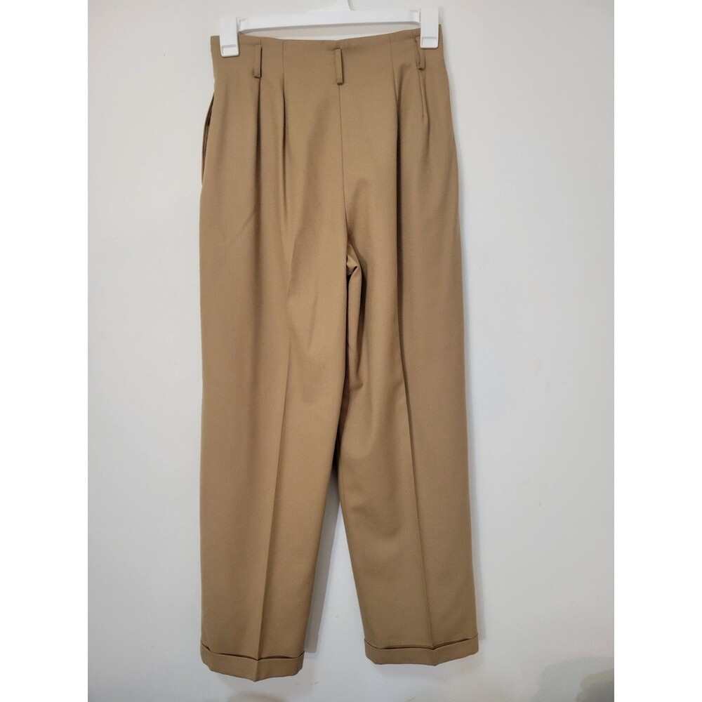 Vintage Lord & Taylor Wool Pants Women's Size 10 Pleated Front High Waist Camel - Picture 2 of 14